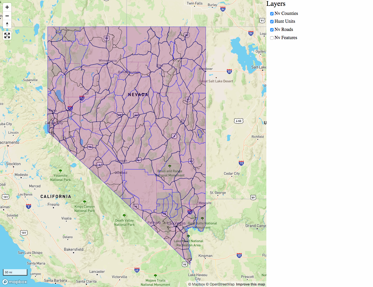 mapbox map with dynamic layer toggles